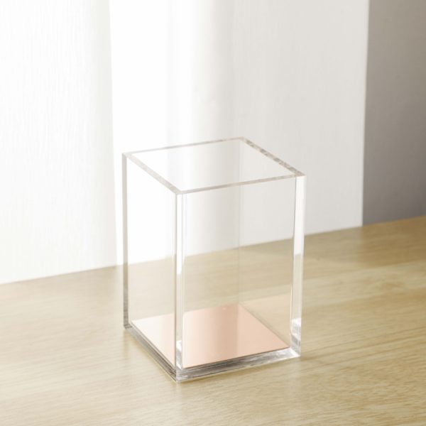 Multicolor Acrylic Cuboid Pen Holder Makeup Brush Holder Storage Container