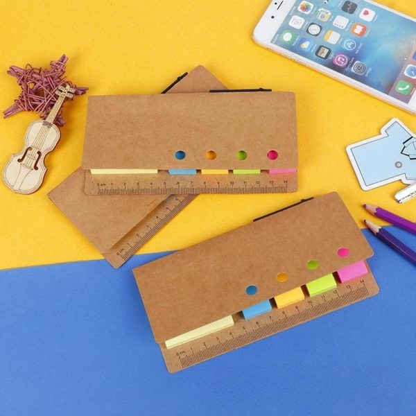 Kraft Paper 5 in 1 Sticky Note Book with Pen