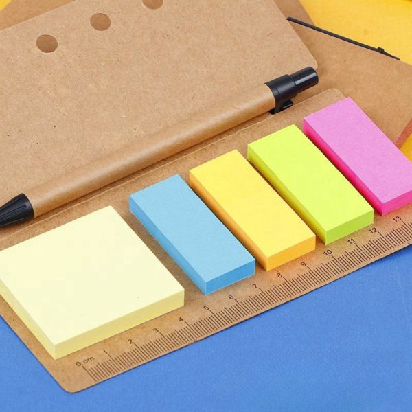 Kraft Paper 5 in 1 Sticky Note Book with Pen