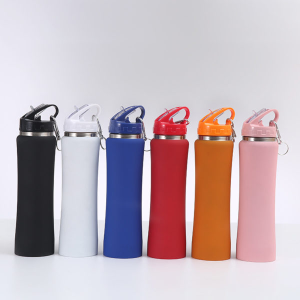 Multicolor Slim Stainless Steel Vacuum Water Bottle 17oz with Handle