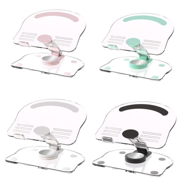 Multicolor Transparent Acrylic Rotatable Foldable Phone Stand Holder With Non-slip Pad