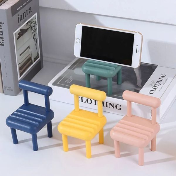 Multi-Color Creative Chair Shape PVC Phone Holder