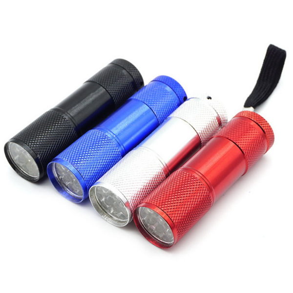 Multicolor Mini Metal Flashlight 3.3x1x1 inches with Lanyard