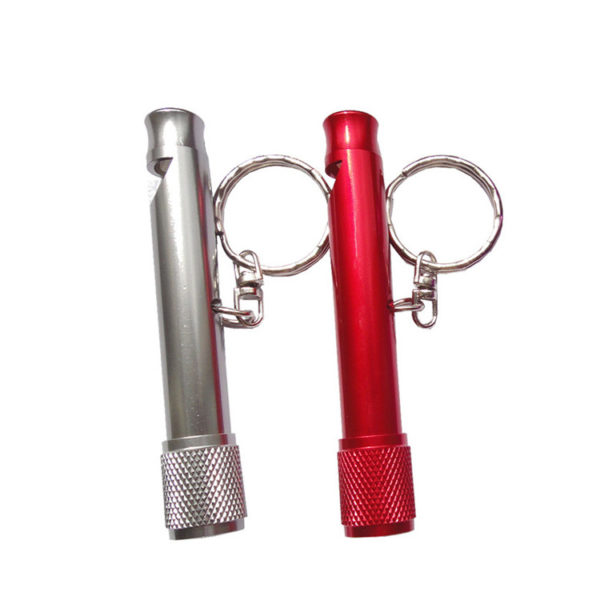 Multicolor Mini Portable Aluminum Flashlight with Keychain and Whistle