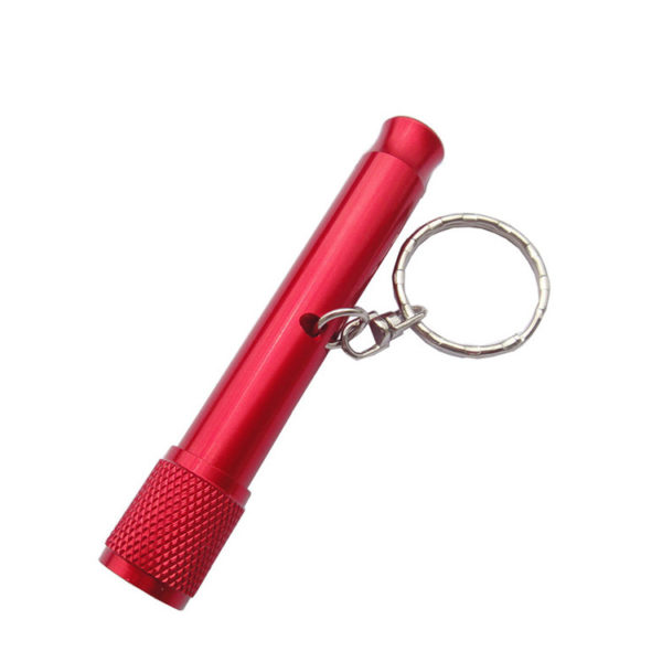 Multicolor Mini Portable Aluminum Flashlight with Keychain and Whistle