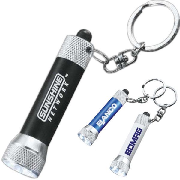 Multicolor Mini Portable Aluminum Flashlight 2.7x0.6x0.6 inches with Keychain