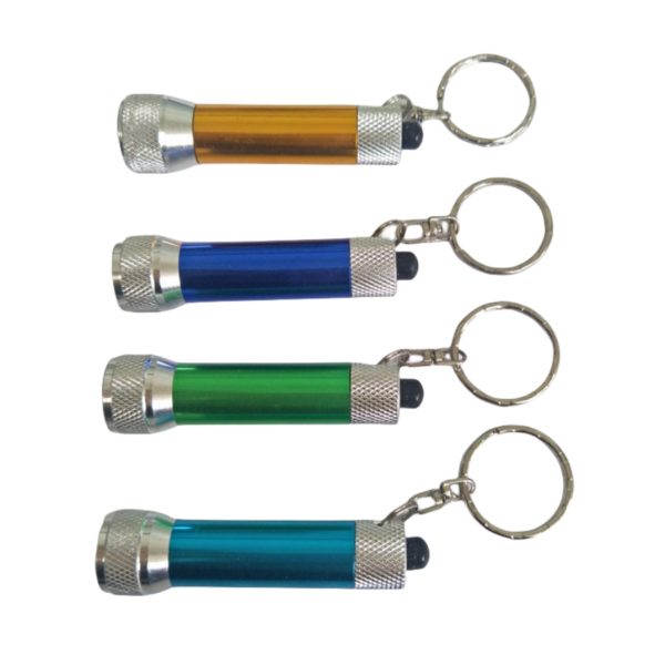 Multicolor Mini Portable Aluminum Flashlight 2.7x0.6x0.6 inches with Keychain