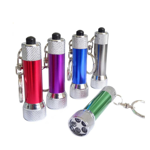 Multicolor Mini Portable Aluminum Flashlight 2.7x0.6x0.6 inches with Keychain