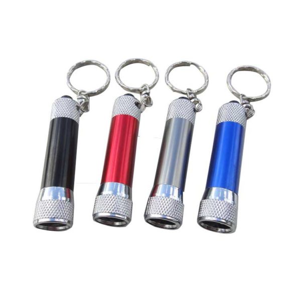 Multicolor Mini Portable Aluminum Flashlight 2.7x0.6x0.6 inches with Keychain