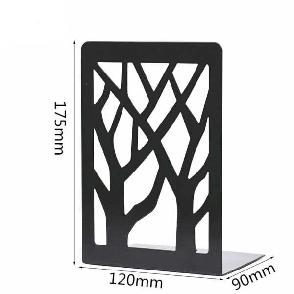 Creative Tree Pattern Sturdy Metal Bookend with Non-Slip Dots