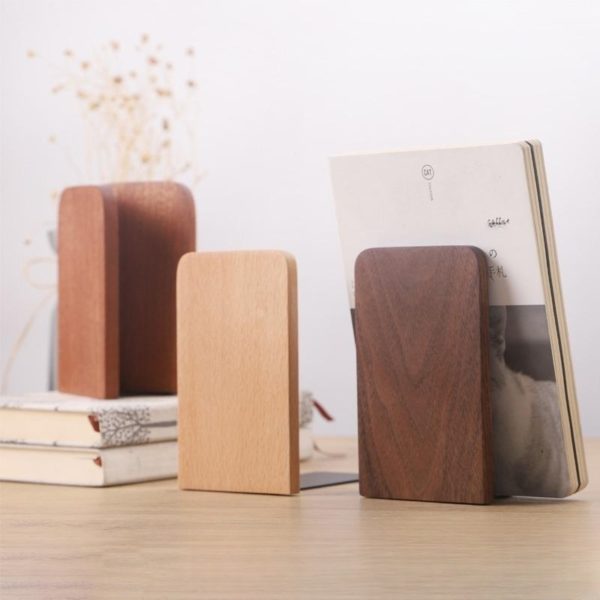 Rounded Corners Eco-friendly Thick Wooden Sturdy Bookend