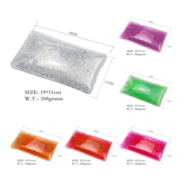 Multicolor Rectangular Gel Beads Hot/Cold Packs 4.3x7.5 inches