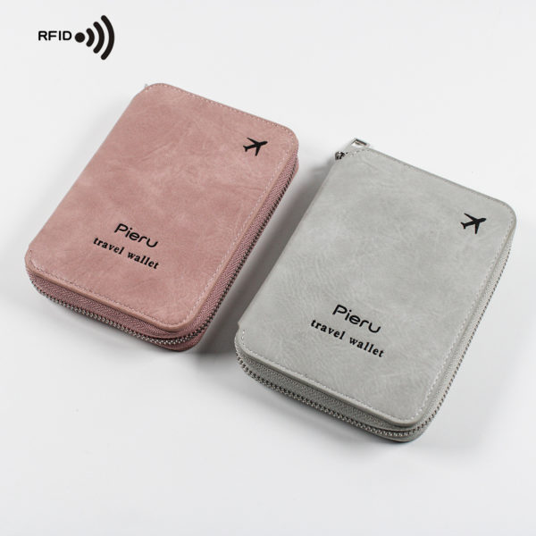 Multicolor Travel Waterproof FRID ID and Passport Holder Wallet with Zipper