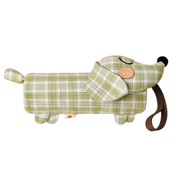 Creative Cute Dachshund Shaped Zipper Pen Pouch with Lanyard