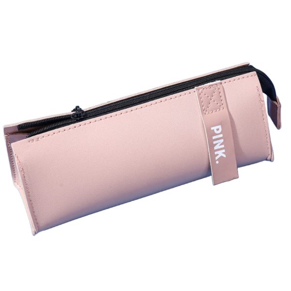 Multicolor Large Capacity Canvas Zippered Pen Pouch with Tag