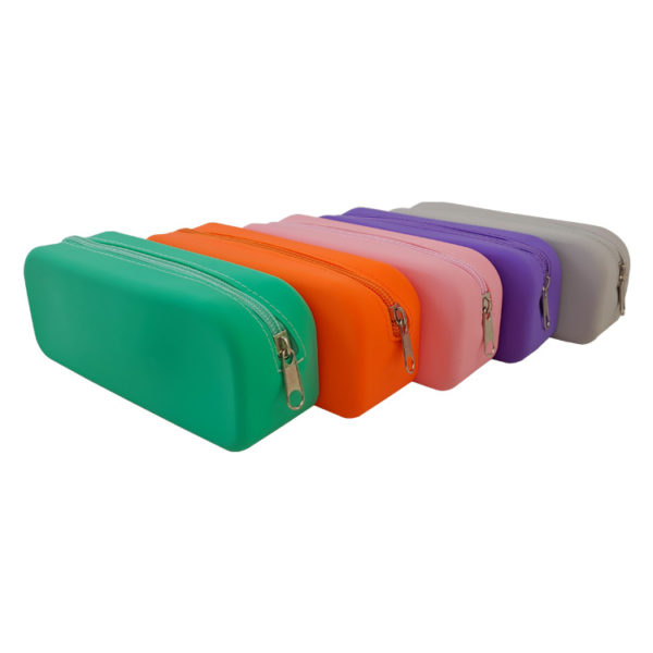 Multicolor Large Capacity Silicone Waterproof and Durable Zipper Pen Pouch