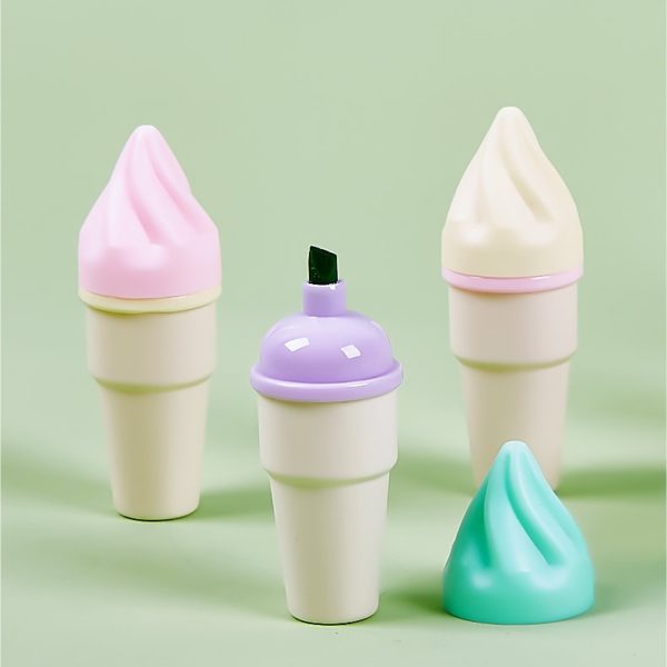 Mini Creative Ice Cream Shaped Multi-Color Fluid Highlighter