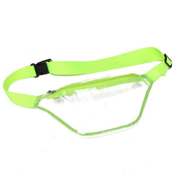 Dumpling Shaped Transparent PVC Waterproof Fanny Bag Belt Pack with Multicolor Edges