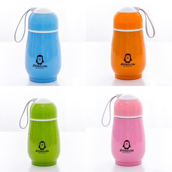 Mini Cute Multicolor Stainless Steel Vacuum Bottle with Lanyard for Kids