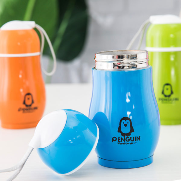 Mini Cute Multicolor Stainless Steel Vacuum Bottle with Lanyard for Kids