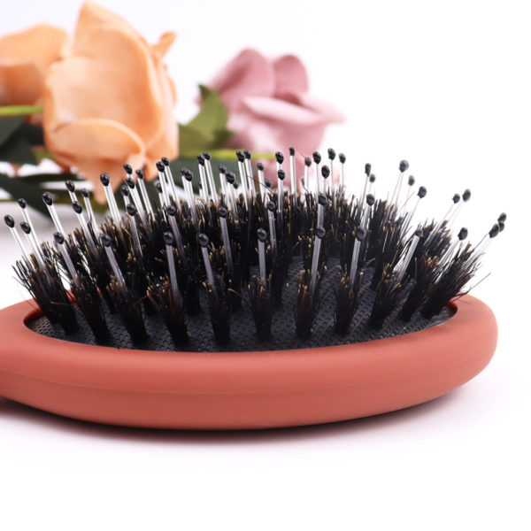 Multicolor Mini Oval ABS Paddle Brush Airbag Comb with Bristles 5.5x2.4 inches