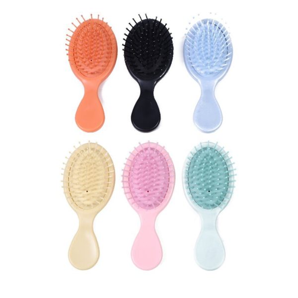 Multicolor Mini Portable Oval ABS Paddle Brush Airbag Comb 5.3x2.2 inches