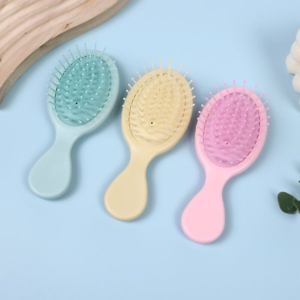 Multicolor Mini Portable Oval ABS Paddle Brush Airbag Comb 5.3x2.2 inches