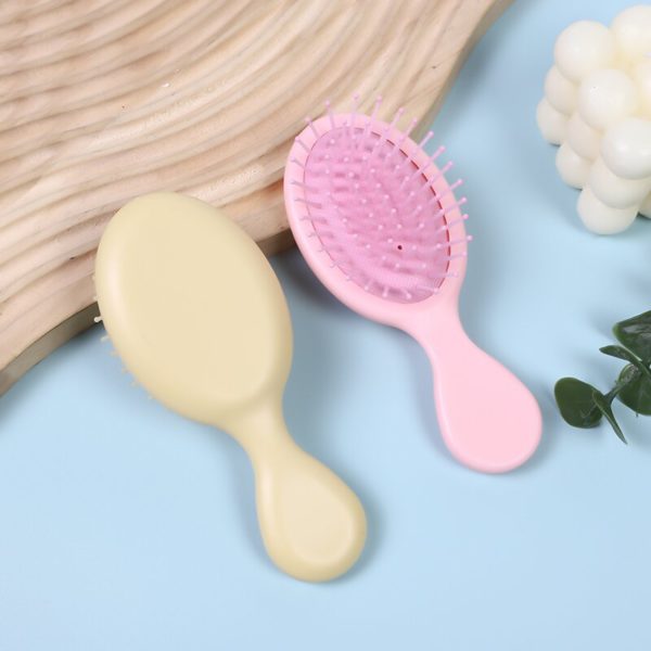 Multicolor Mini Portable Oval ABS Paddle Brush Airbag Comb 5.3x2.2 inches