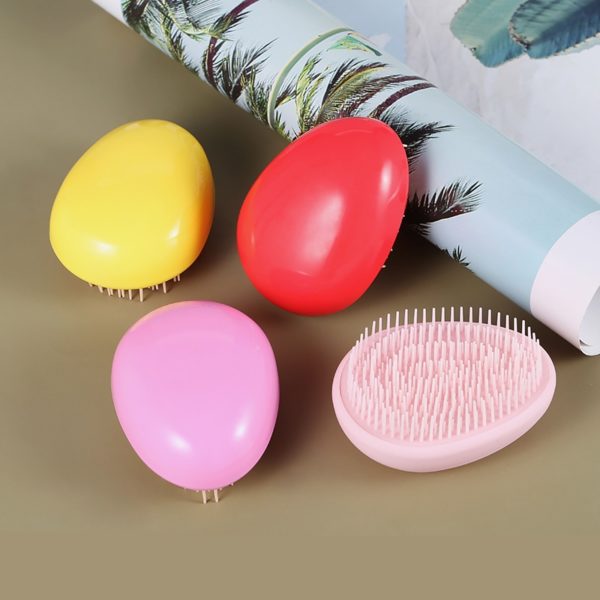 Multicolor Mini Portable Egg-Shaped Paddle Brush Airbag Massage Comb