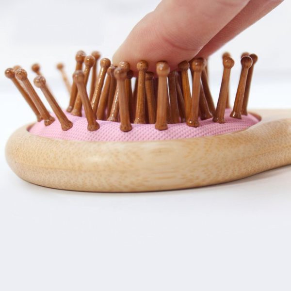 Mini Portable Wooden Paddle Brush Airbag Massage Comb with Handle