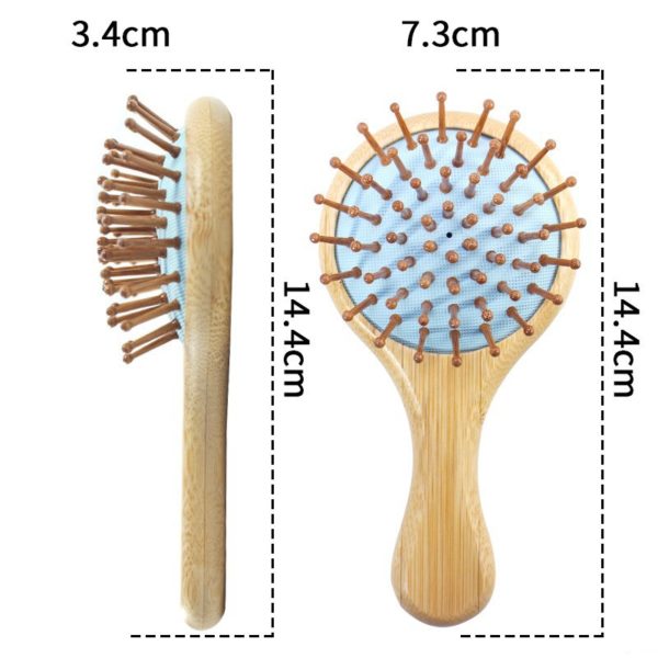 Mini Portable Wooden Paddle Brush Airbag Massage Comb with Handle