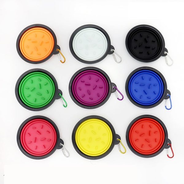 Folding Silicone Pet Bowl w/Carabiner