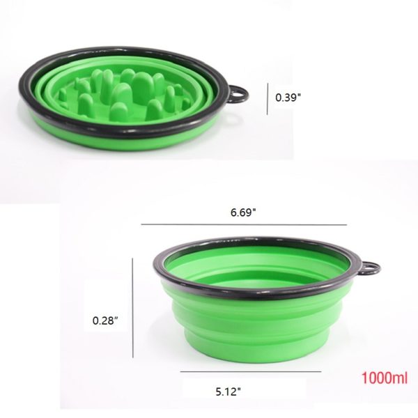 Folding Silicone Pet Bowl w/Carabiner