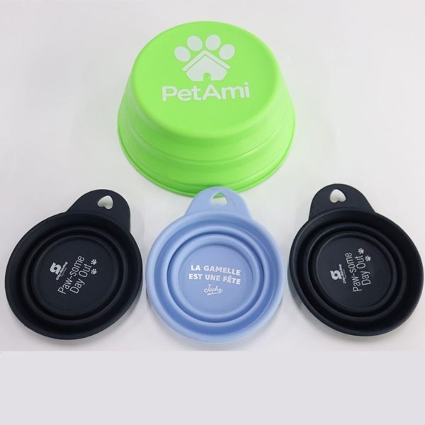 Silicone Collapsible Pet Bowl With Carabiner