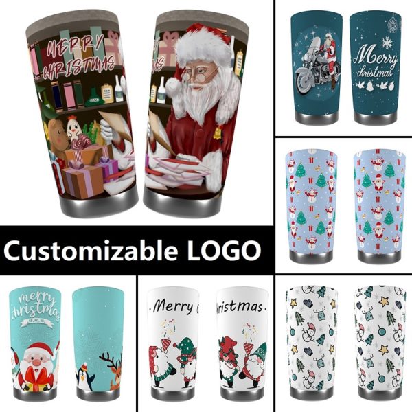 Thermos With Full Circle Color Printing For Christmas, American Independence Day