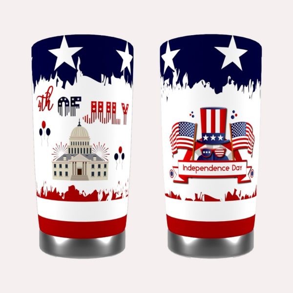 Thermos With Full Circle Color Printing For Christmas, American Independence Day