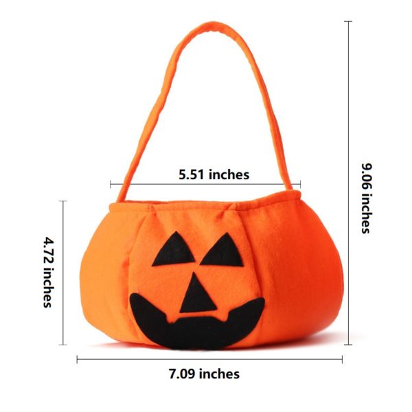 Non-woven Halloween Stock Design Orange Pumpkin Face Bag