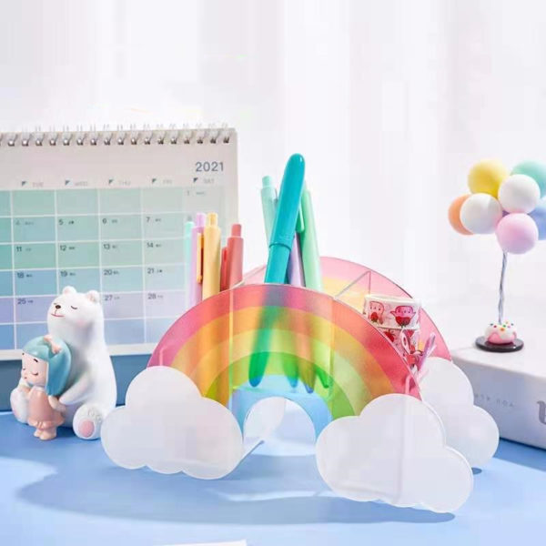 Pen Acrylic Container Shape Rainbow