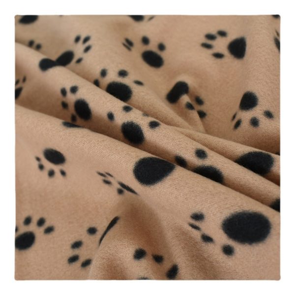 Double Sided Fleece Dog Footprint Pet Blanket