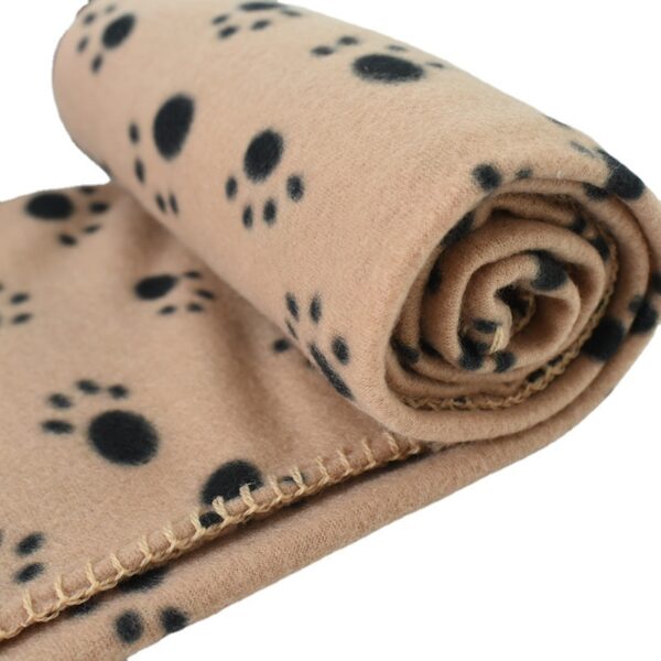 Double Sided Fleece Dog Footprint Pet Blanket