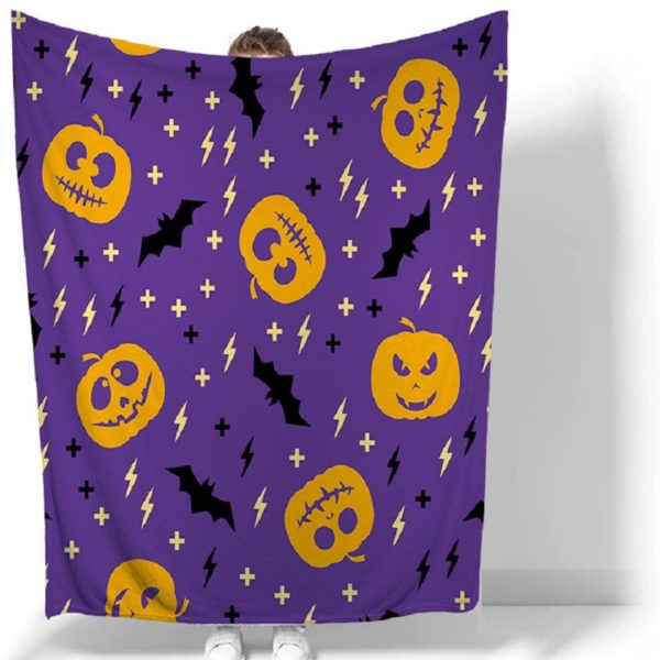 Halloween Cartoon Pumpkin Flannel Blanket