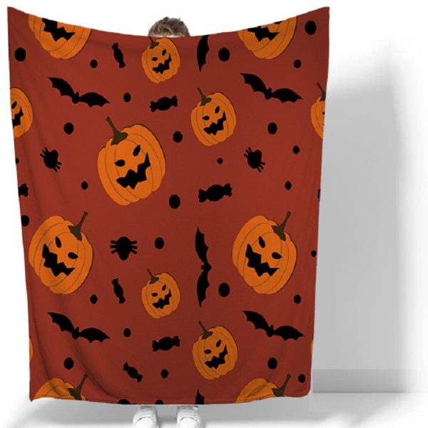 Halloween Cartoon Pumpkin Flannel Blanket