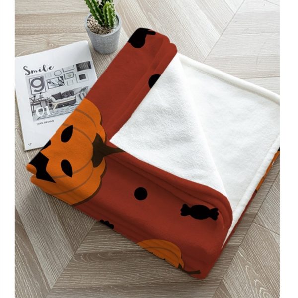 Halloween Cartoon Pumpkin Flannel Blanket