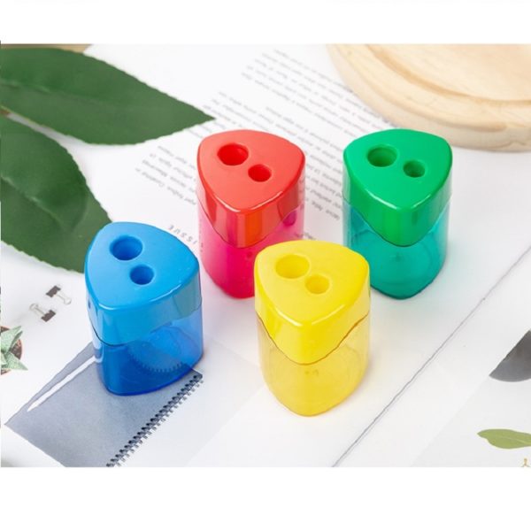 Triangular 2-Hole Plastic Pencil Sharpener