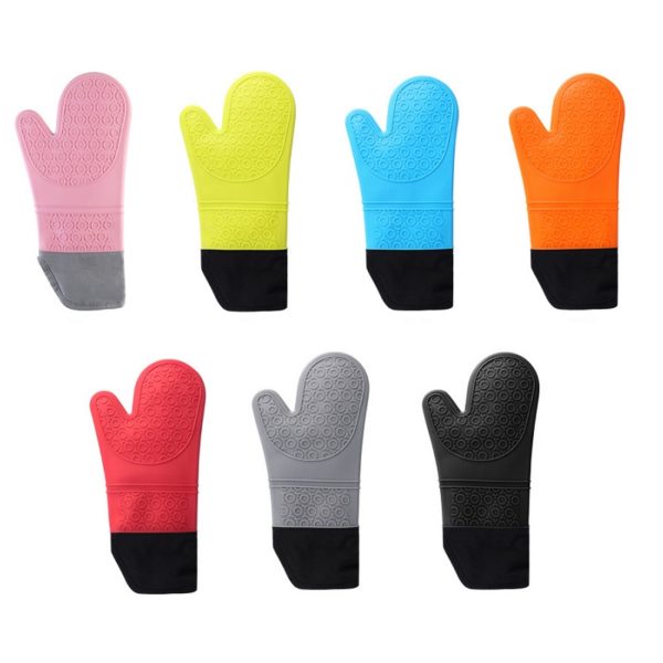 Silicone Insulation Oven Mitt W/ Cotton Lining