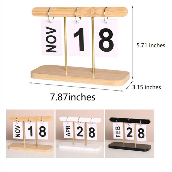 Wooden Flip Page Hanging Calendar