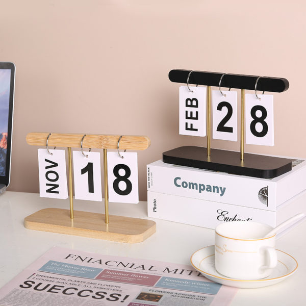 Wooden Flip Page Hanging Calendar