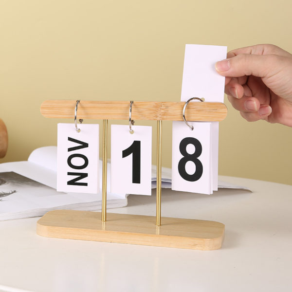 Wooden Flip Page Hanging Calendar