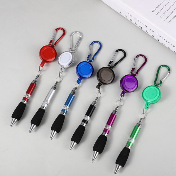 Keychain Carabiner Retractable Pen