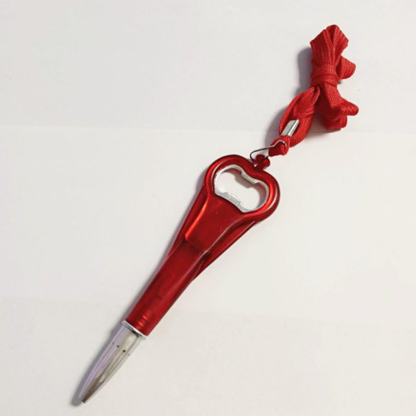 Bottle Opener Ballpoint Pen With Lanyard